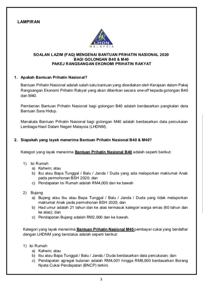 Cara-cara untuk PERMOHONAN BAHARU bantuan prihatin 