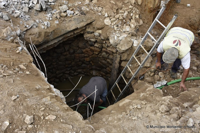 Poço descoberto em obras do Largo dos Paços do Concelho de Montemor-o-Novo