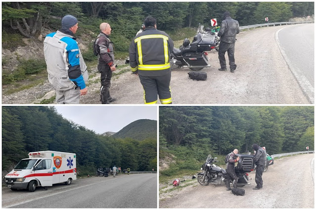 Motociclista brasilero accidentado en la Ruta 3