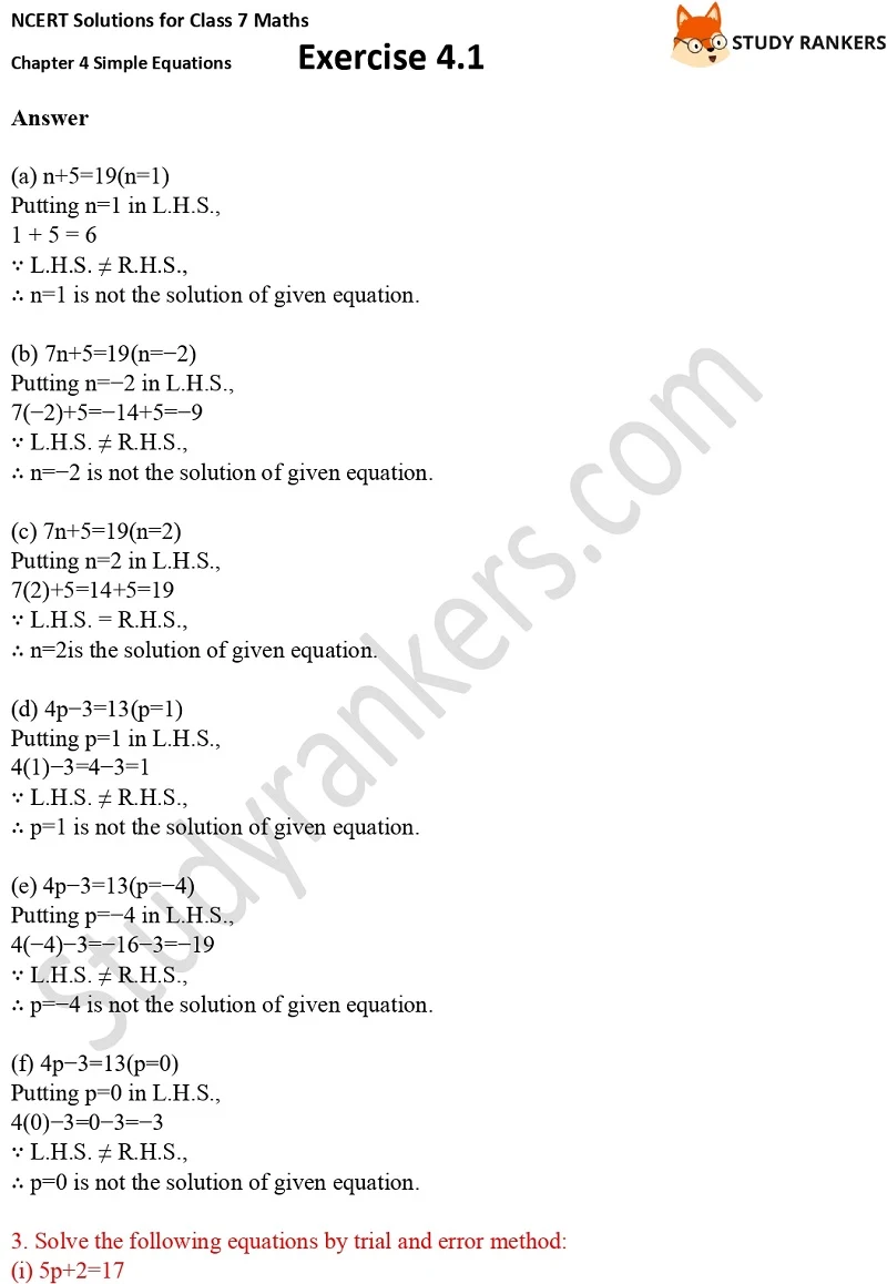 NCERT Solutions for Class 7 Maths Ch 4 Simple Equations Exercise 4.1 2