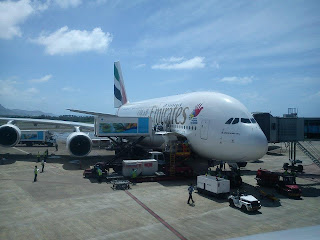 Emirates A380 in Mauritius