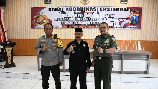  Ketua Umum PSHT Pusat Bersama TNI-Polri Gelar Rakor Eksternal Persiapan Pengamanan Temu Kadang dan Deklarasi Pemilu Damai PSHT 2024