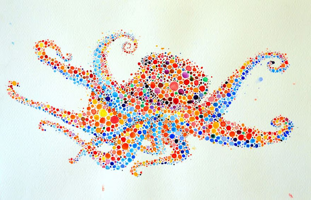 Animal dotted paintings by Ana Enshina