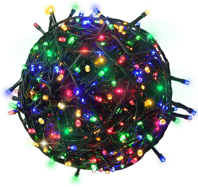 Citra 200 LEDs 45M Black/White Wire Fairy String Tree Twinkle Lights 8 Modes for Diwali Christmas Party, Outdoor, Garden, Wedding, Home Decoration (Multi Color)