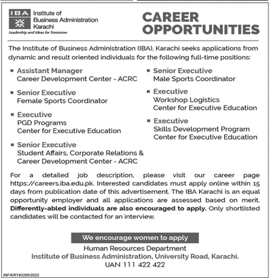 IBA Karachi jobs 2022 Advertisement