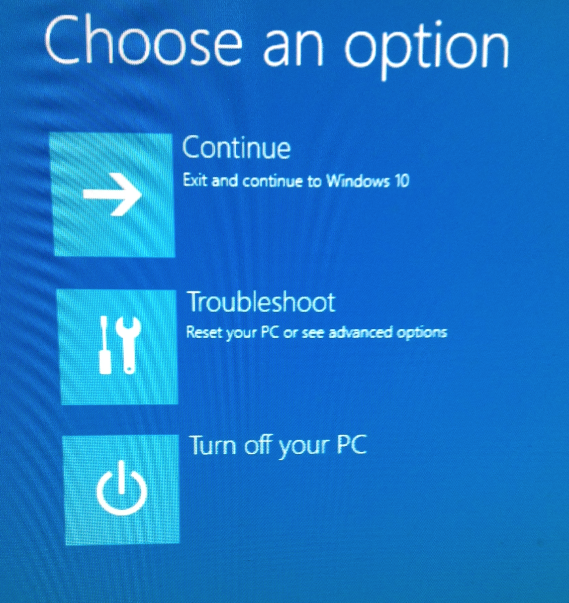 Figure 2 menu you see when you boot from recovery usb drive