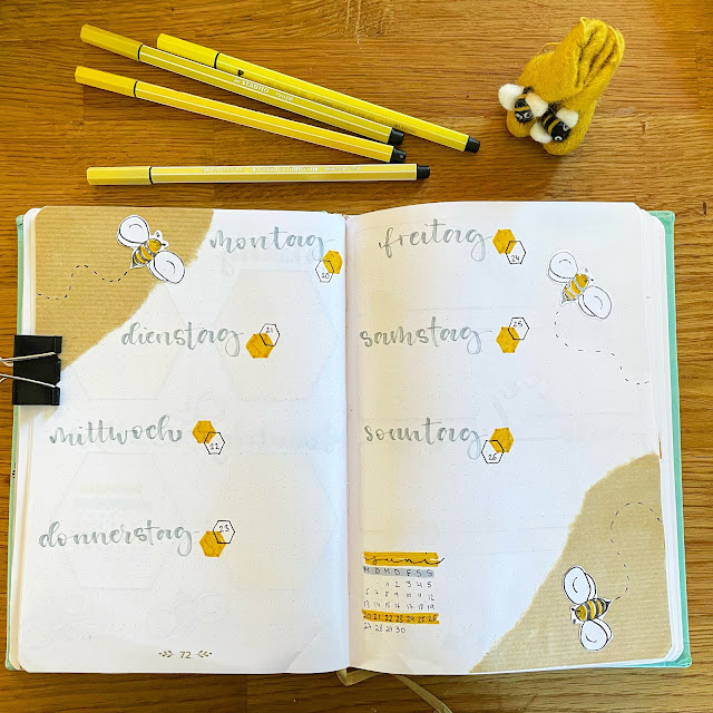 bullet journal bee theme