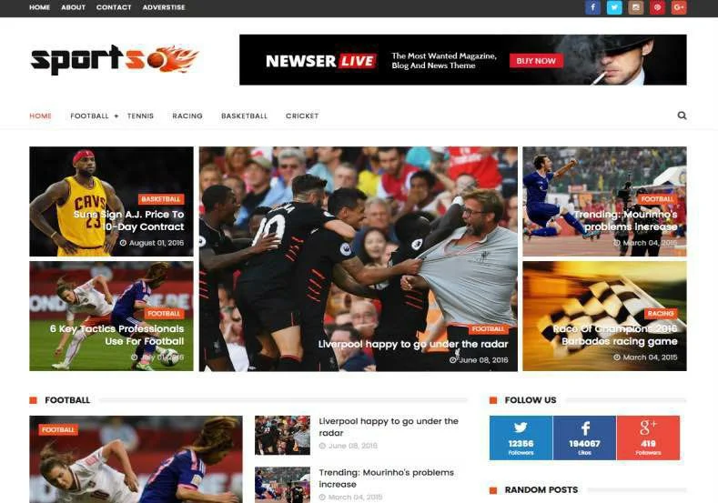 SportsMag Premium Blogger Template Free Download