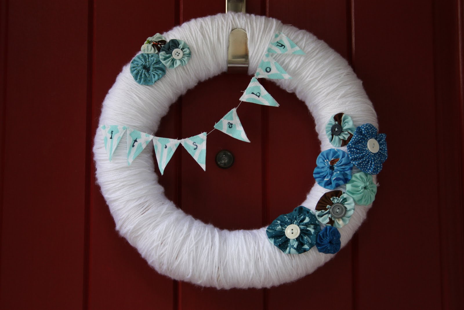 front door wreath pictures Baby Boy Welcome Wreath | 1600 x 1067