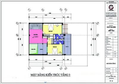 Tư vấn thiết kế biệt thự 3 tầng 1 tum - Mặt bằng tầng 3