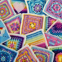 picture of lots of different granny squares together