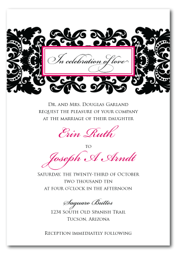 diy custom damask wedding invitation design