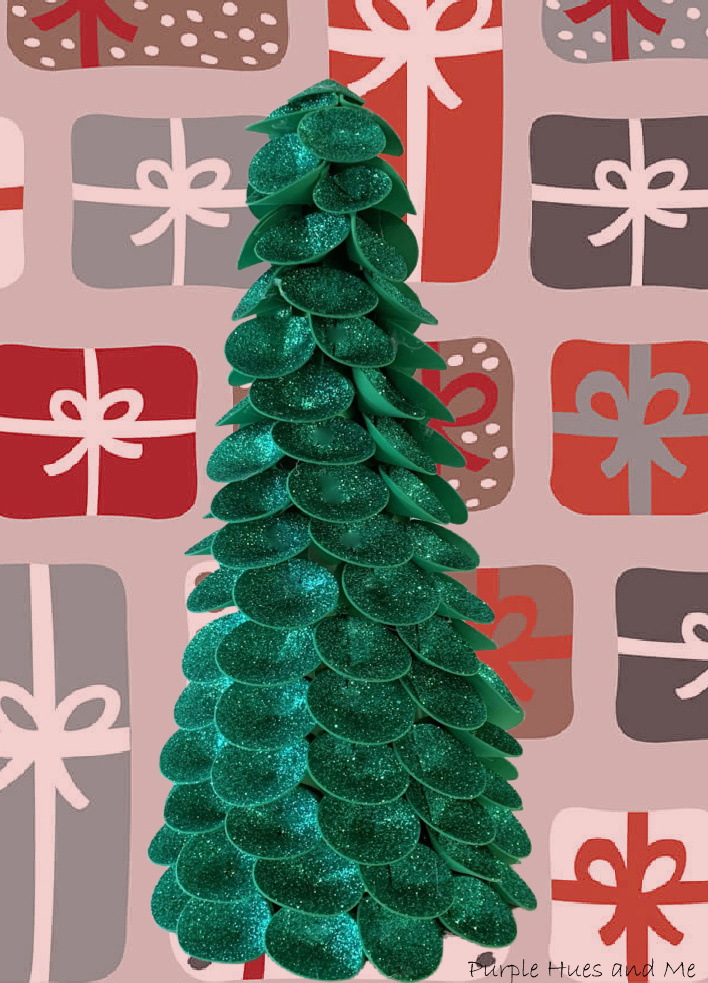 DIY How to make Christmas Tree with Glitter Foam Sheet, Christmas Tree