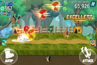 Screenshots of the Power Rangers Dash for Android tablet, phone.