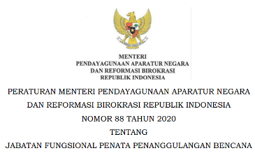 Juknis Jabatan Fungsional Penata Penanggulangan Bencana dan Angka Kreditnya