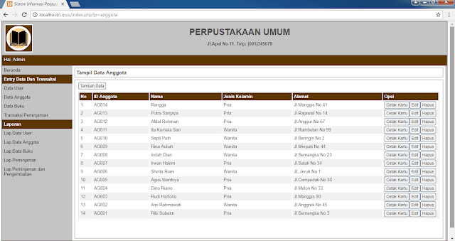 Sistem Informasi Perpustakaan Dengan PHP dan MySql Input Data Buku