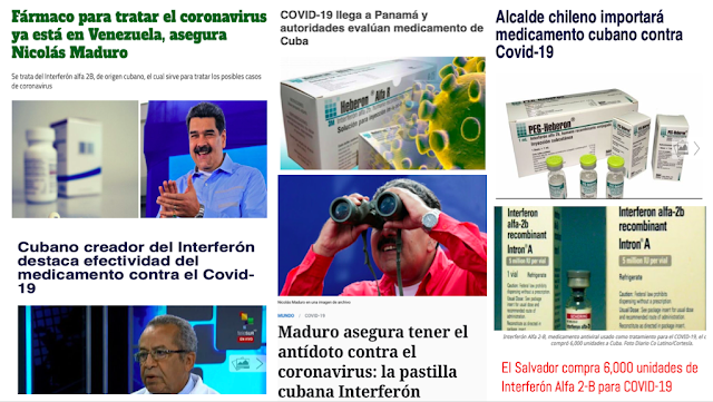 MUNDO: Venezuela y El Salvador compran Interferón pese a que no está probada su eficacia para tratar el coronavirus.