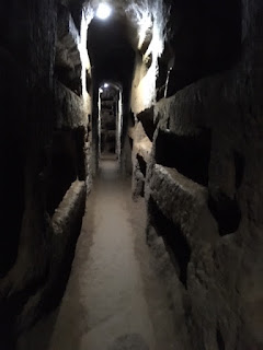 Underground passageways in San Callisto catacombs, Rome, Italy