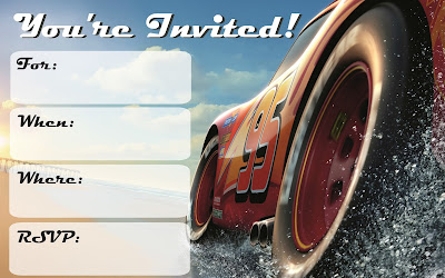 cars 3 free printable invitations