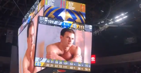 Tom Brady on Nuggets Jumbotron