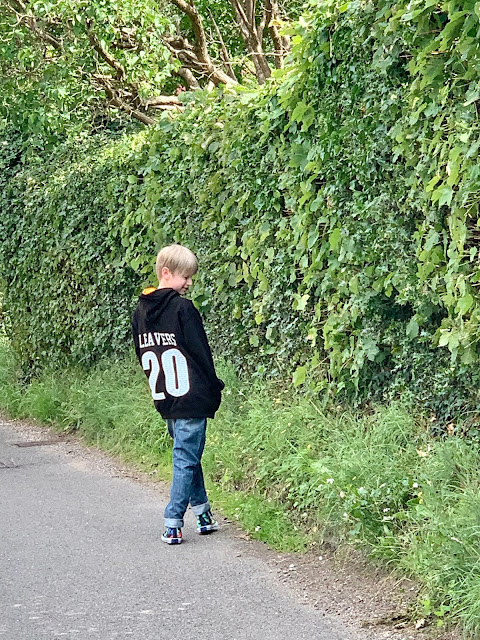 child wearing custom leavers hoody