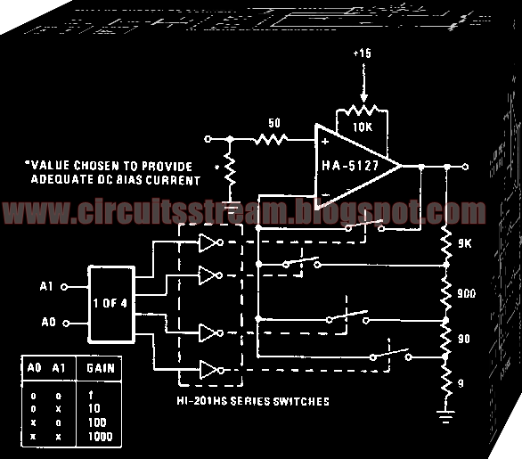  simple programmable amplifier circuit diagram