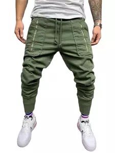 AD Men's Casual Workwear Pants Patch Pocket Tether Elastic Sports Baggy Pants US $7.92 3 sold + Shipping: US $6.14