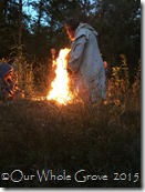 fire pouring out of his heart