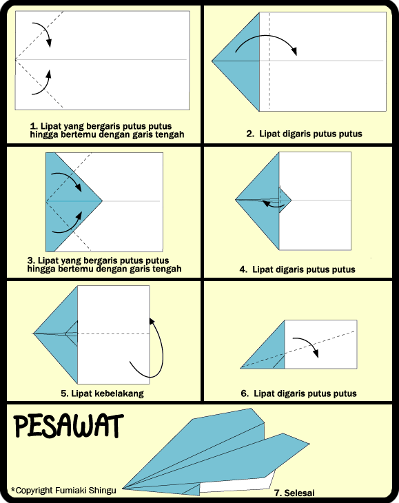 Cara Membuat Origami PESAWAT 1 Untuk Anak