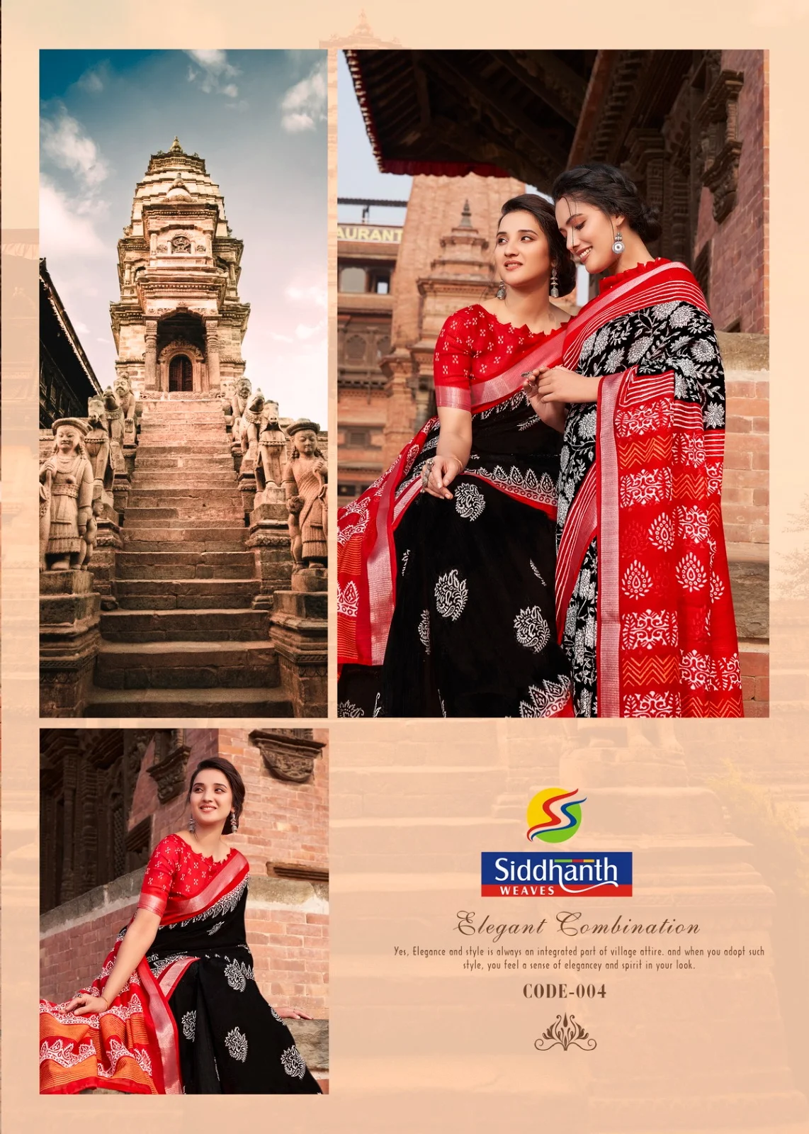 Red & Black Special Edition Siddhanth Linen Sarees