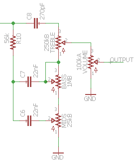 Three band EQ schematic