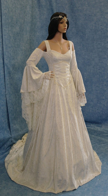 beautiful-medieval-wedding-dress-ivory-with-lace-and-knot
