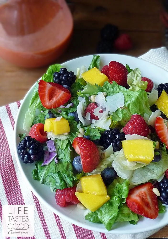 Mango Berry Fruit Salad | by Life Tastes Good is a refreshing salad full of sweet fruit! #LightMeal #Summer