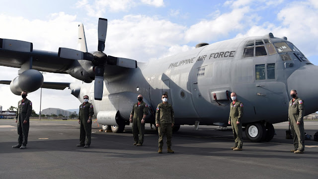 The Philippine Air Force C-130H Hercules Aircraft in Hawaii with its Aircrews