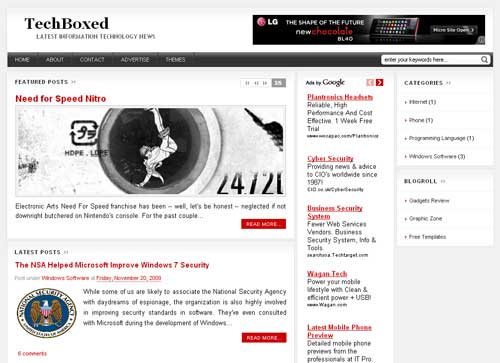 WPBoxedTech Free Premium Magazine Blogger Template 