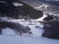 Looking down at course preparations underway on Whiteface's Wilderness trail, Sunday Jan. 15, 2012. 

The Saratoga Skier and Hiker, first-hand accounts of adventures in the Adirondacks and beyond, and Gore Mountain ski blog.