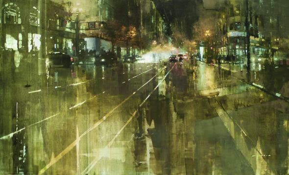 Jeremy Mann pinturas a óleo borradas paisagens urbanas cidades