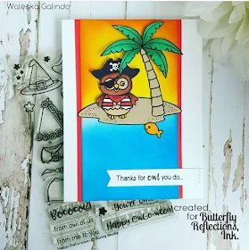 Sunny Studio Stamps: Happy Owl-o-ween Pirate card by Waleska Galindo
