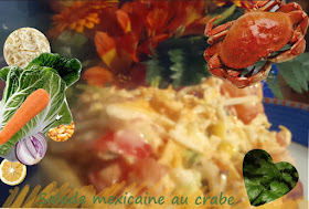 salade composée à la mexicaine, chou chinois, crabe ou surimi, végétarienne