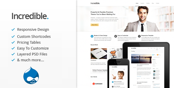 Incredible - Responsive Drupal Theme - Drupal CMS Themes
