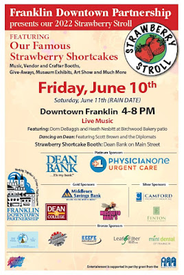 Strawberry Stroll is scheduled for downtown Franklin Friday, June 10 - from 4 - 8 PM