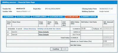 IREPS Works Tender Financial Bid Submission 02