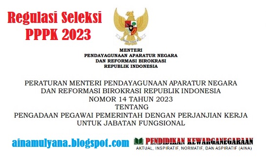 Peraturan Menteri PANRB atau Permenpan RB Nomor 14 Tahun 2023 Tentang Juknis Pengadaan PPPK Untuk Jabatan Fungsional tahun 2023 PDF