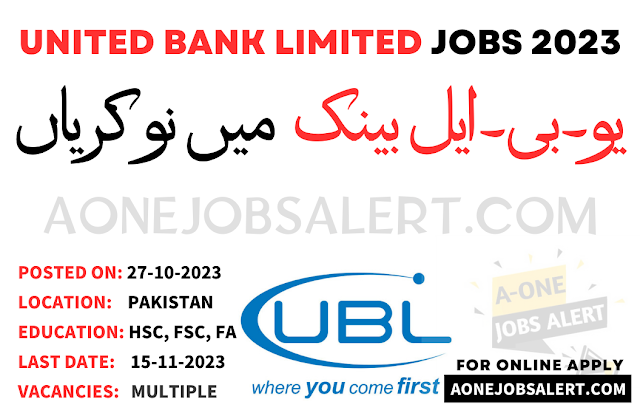 United Bank Limited UBL Jobs 2023 - Apply Online