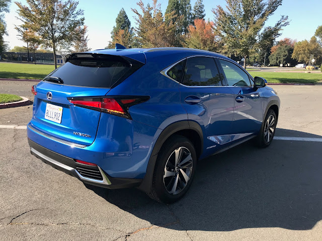 Rear 3/4 view of 2020 Lexus NX 300h