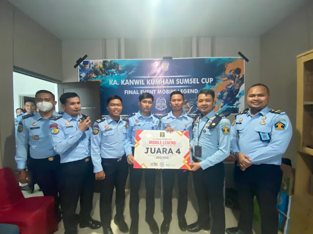 Lapas Muara Enim Raih Juara Empat Event Mobile Legend E-Sport Turnamen Kakanwil Kemenkumham Sumsel Cup