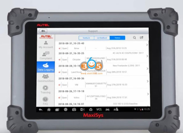 Autel MaxiSys How to Send Data Log 10