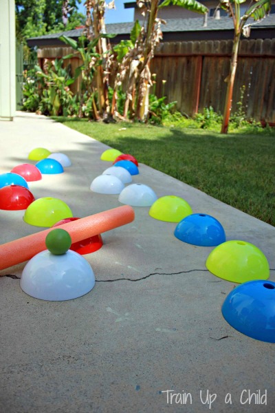 Pool Noodle Backyard Obstacle Course ~ Learn Play Imagine