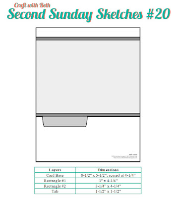 Craft with Beth: Stampin' Up! Second Sunday Sketches card sketch challenge graphic #20 December 2020 with measurements