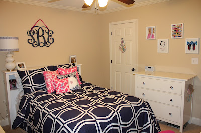 Cute room with Kate Spade Bedding Anchors and Pearls 